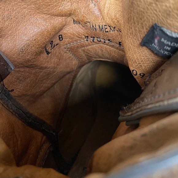 Vintage Frye White Label Tan Leather Western Cowgirl Ankle Boots Size 9 - Picture 8 of 12